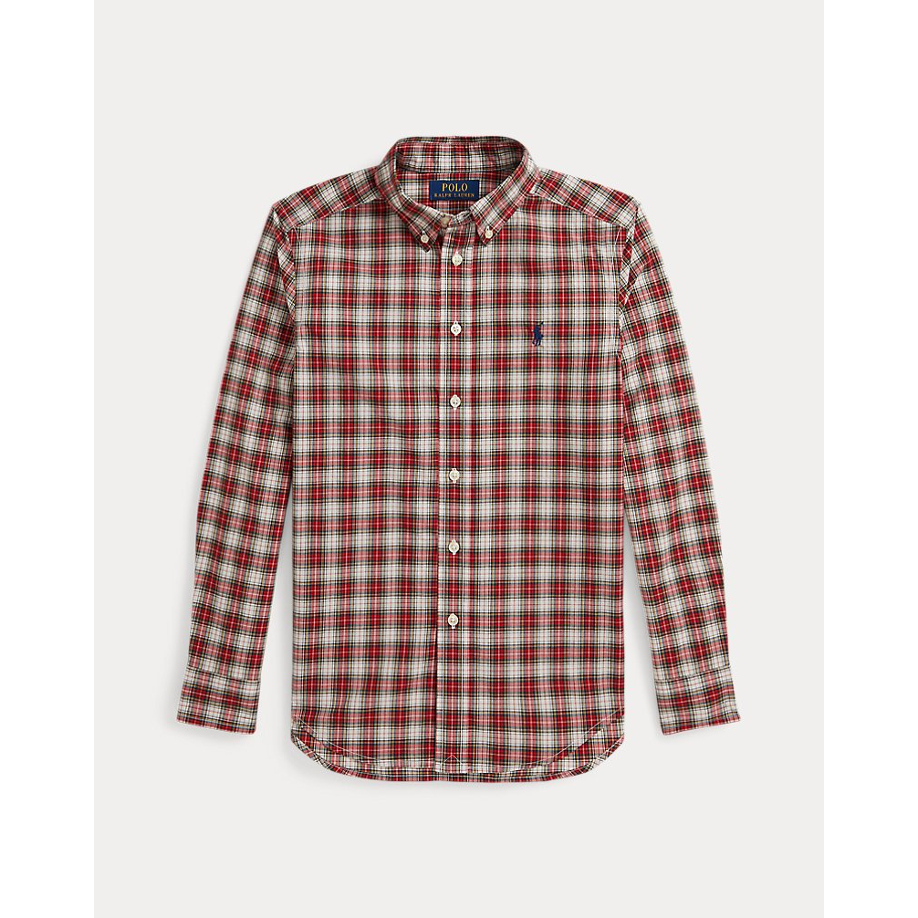 'Plaid Cotton Poplin Shirt' pour Garçons