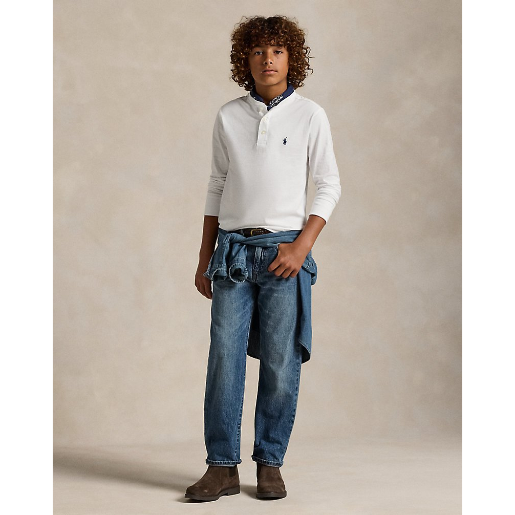 'Cotton Jersey Henley Shirt' pour Garçons