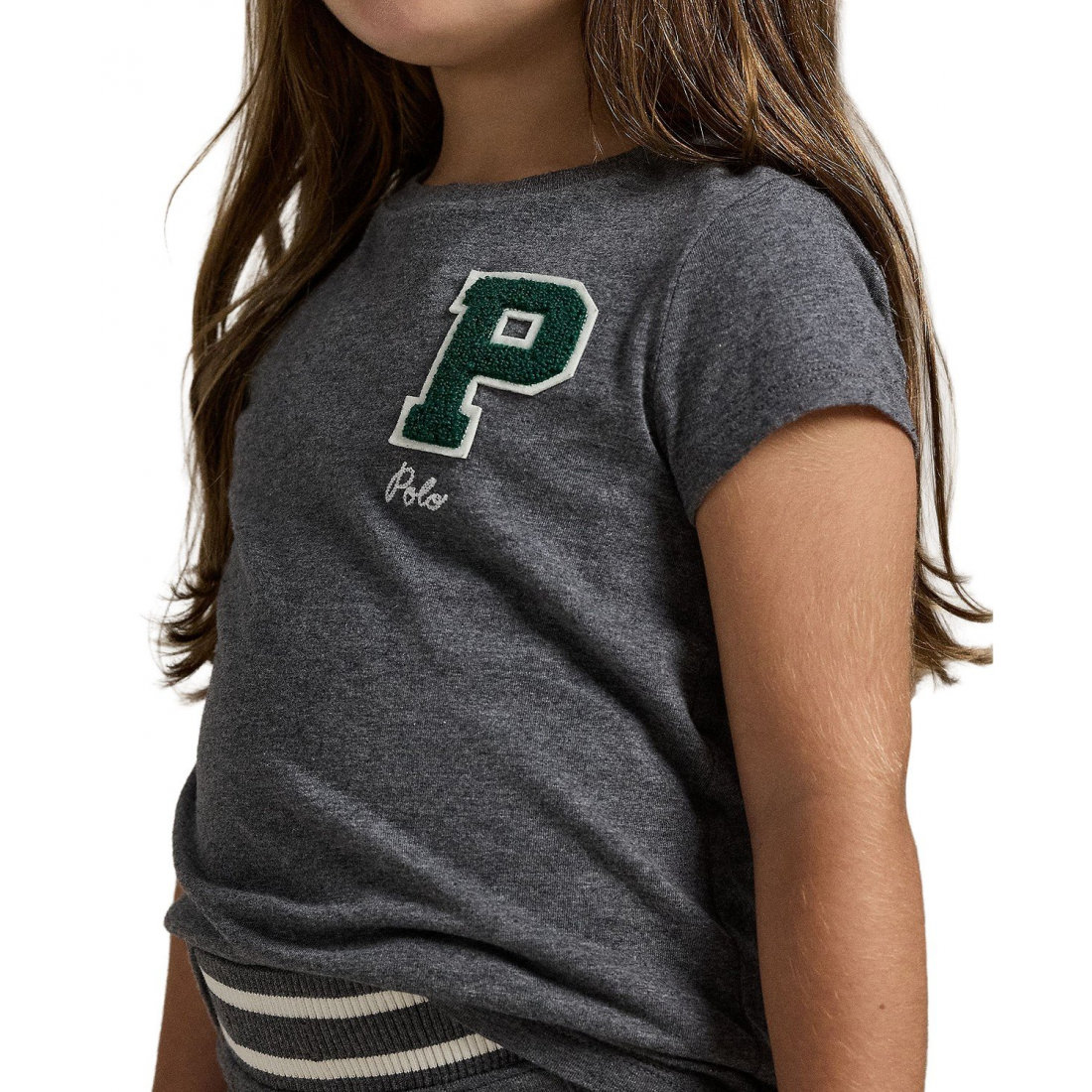 'Girls' 2T-6X Letterman Crewneck T-Shirt'