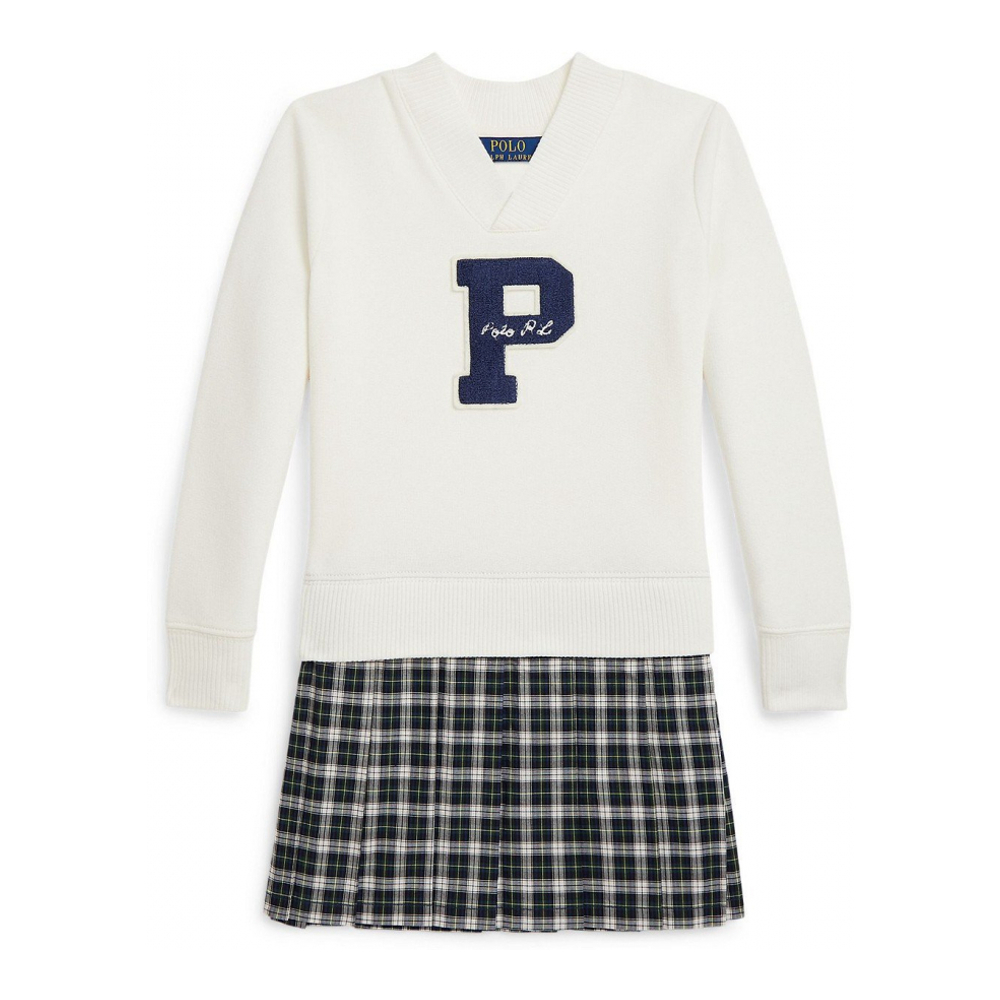 'Girls' 2T-6X Letterman Long Sleeves Sweatshirt Dress'