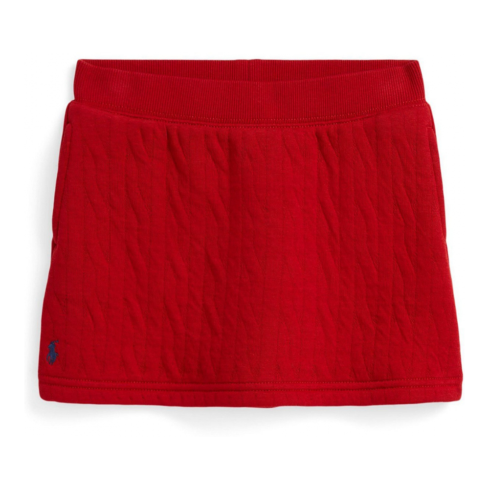 'Girls' 2T-6X Quilted Cable-Motif Skirt'