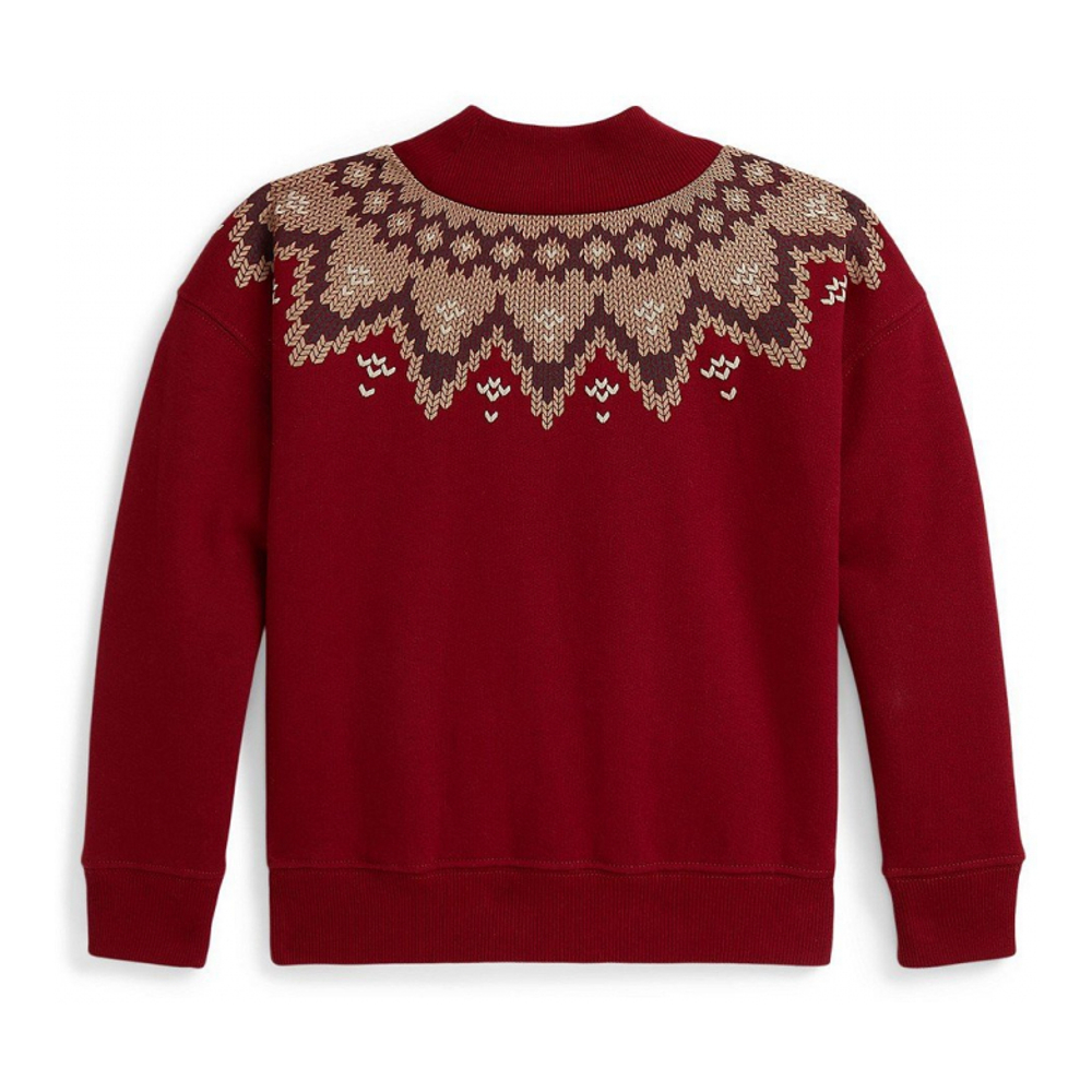 'Girls' 2T-6X Long-Sleeve Fair Isle Boxy Sweatshirt'
