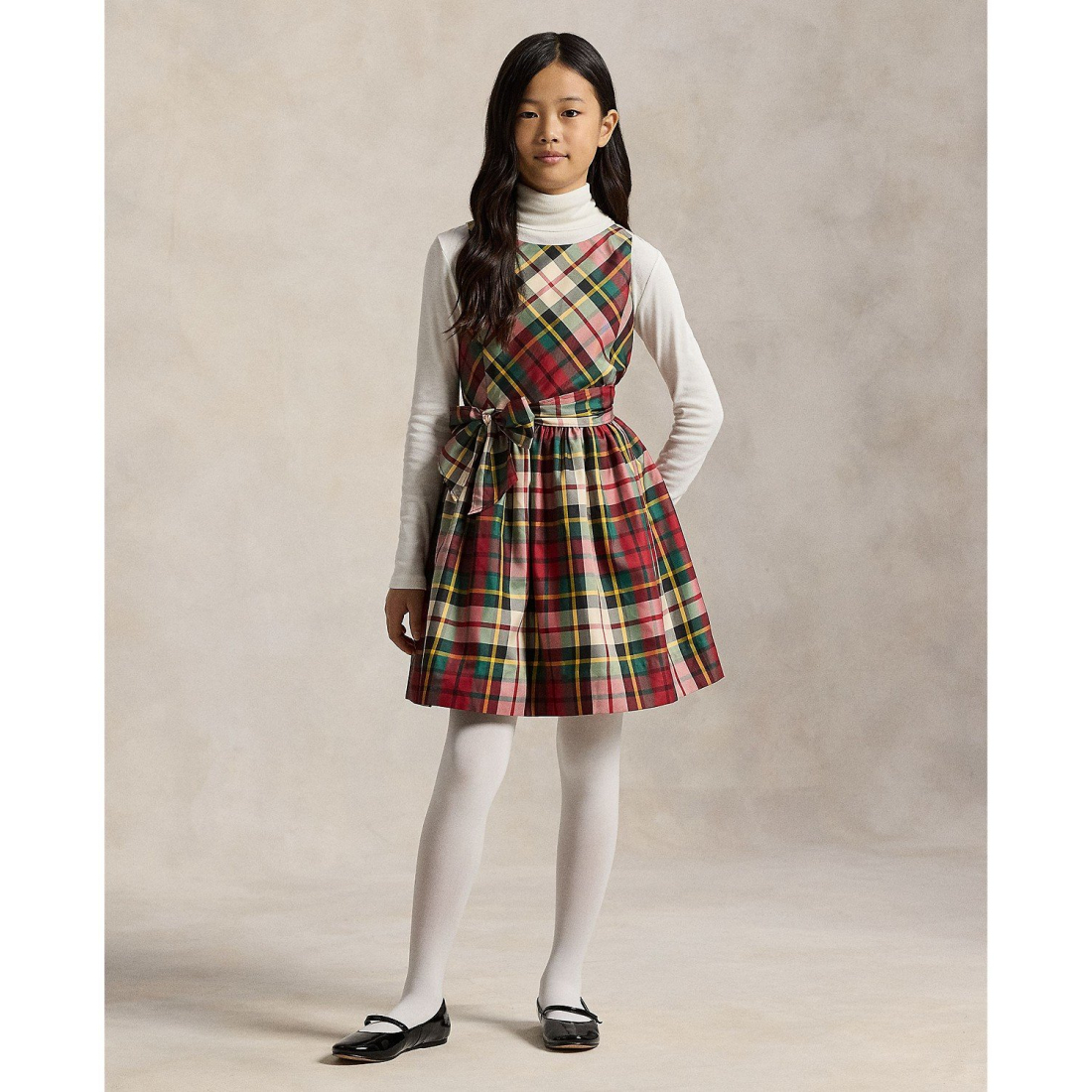 'Girls' 7-16 Sleeveless Plaid Taffeta Dress'
