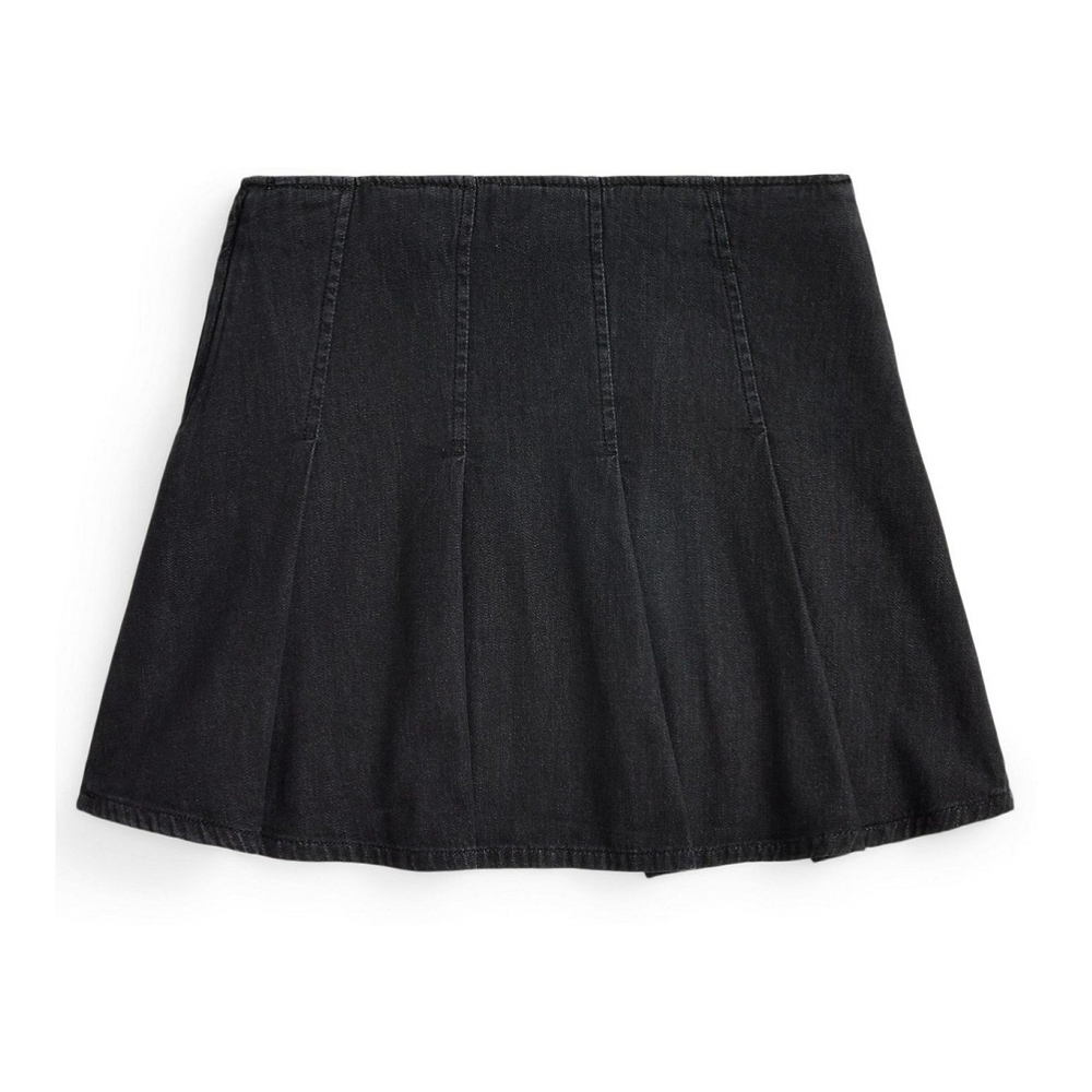 'Girls' 7-16 Pleated Cotton Denim Skirt'