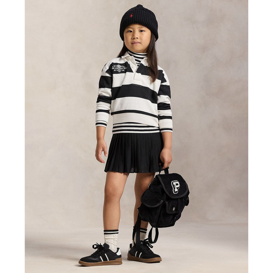 'Girls' 2T-6X Embroidered Rugby Sweatshirt'