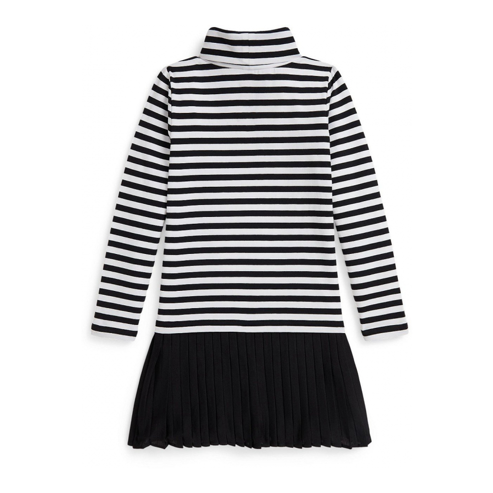 'Girls' 2T-6X Striped Turtle Neck Dress'