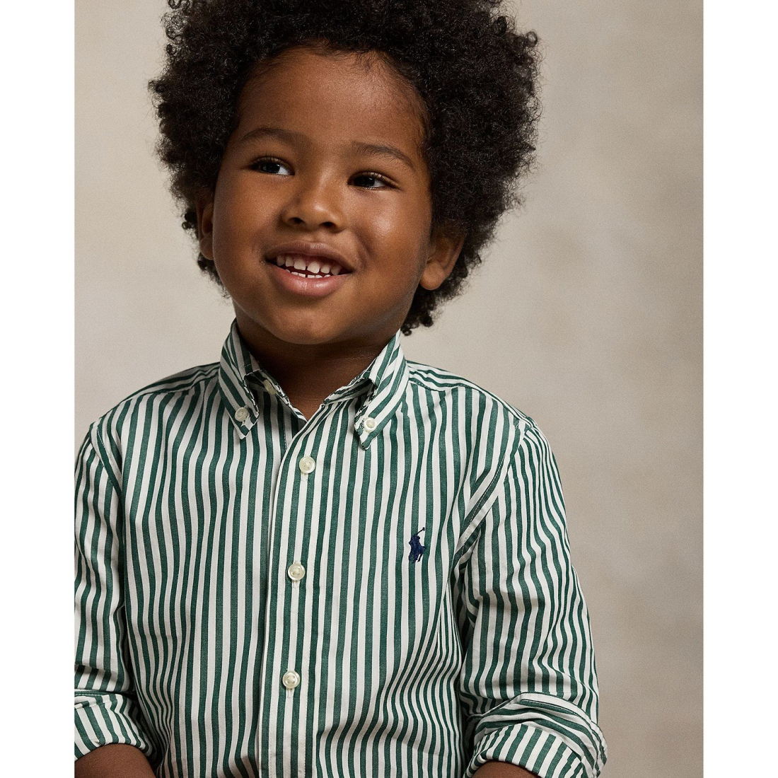 'Striped Cotton Poplin Shirt' pour Garçons