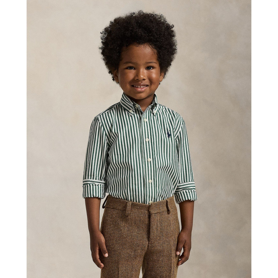 'Striped Cotton Poplin Shirt' pour Garçons