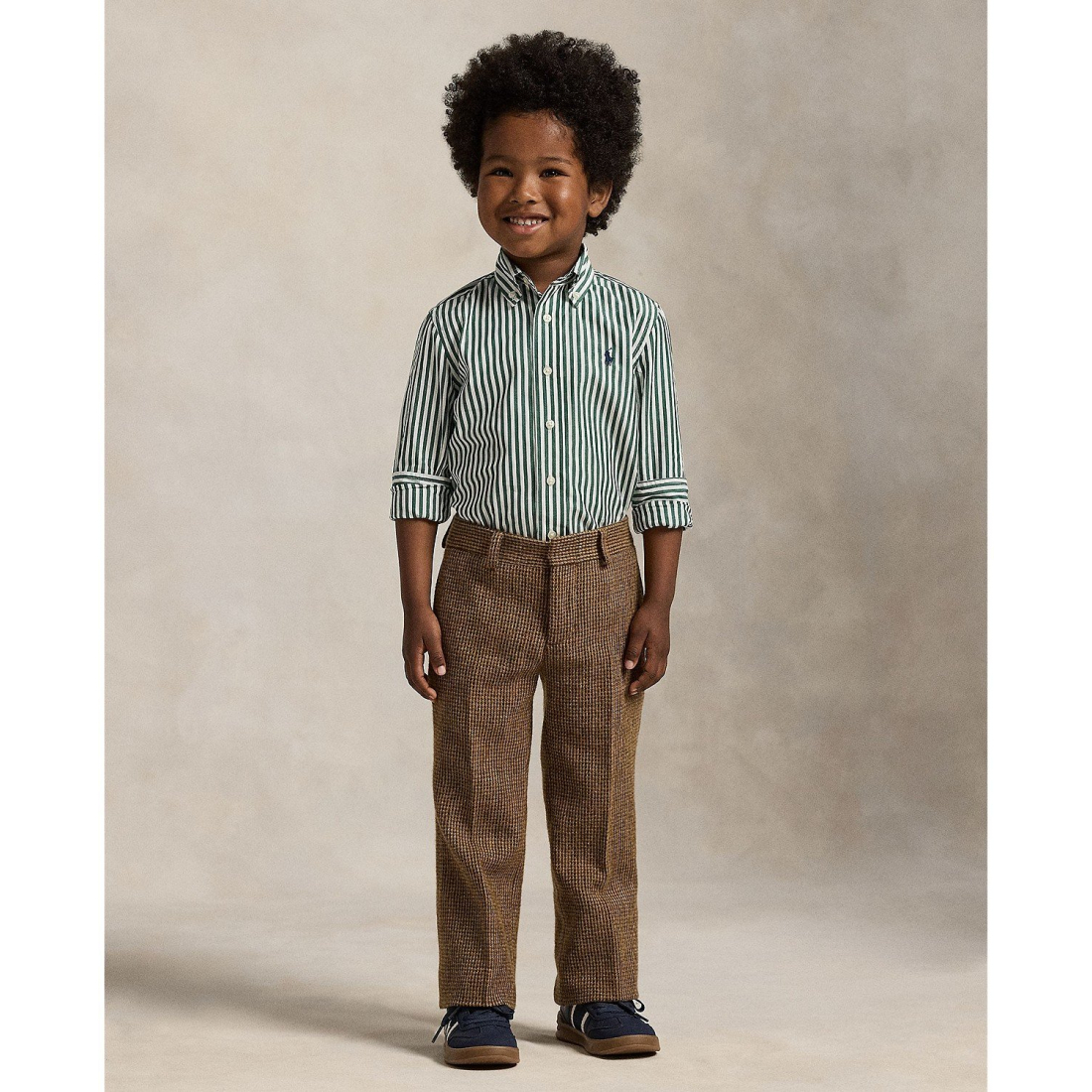 'Striped Cotton Poplin Shirt' pour Garçons