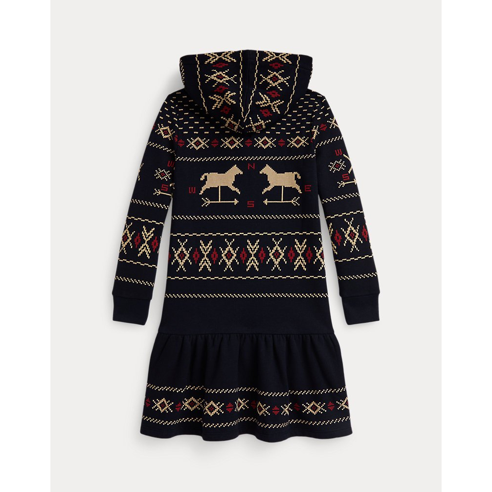 'Patterned Fleece Hooded Dress' pour Filles