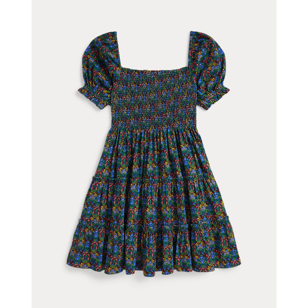'Floral Smocked Cotton Jersey Dress' pour Filles