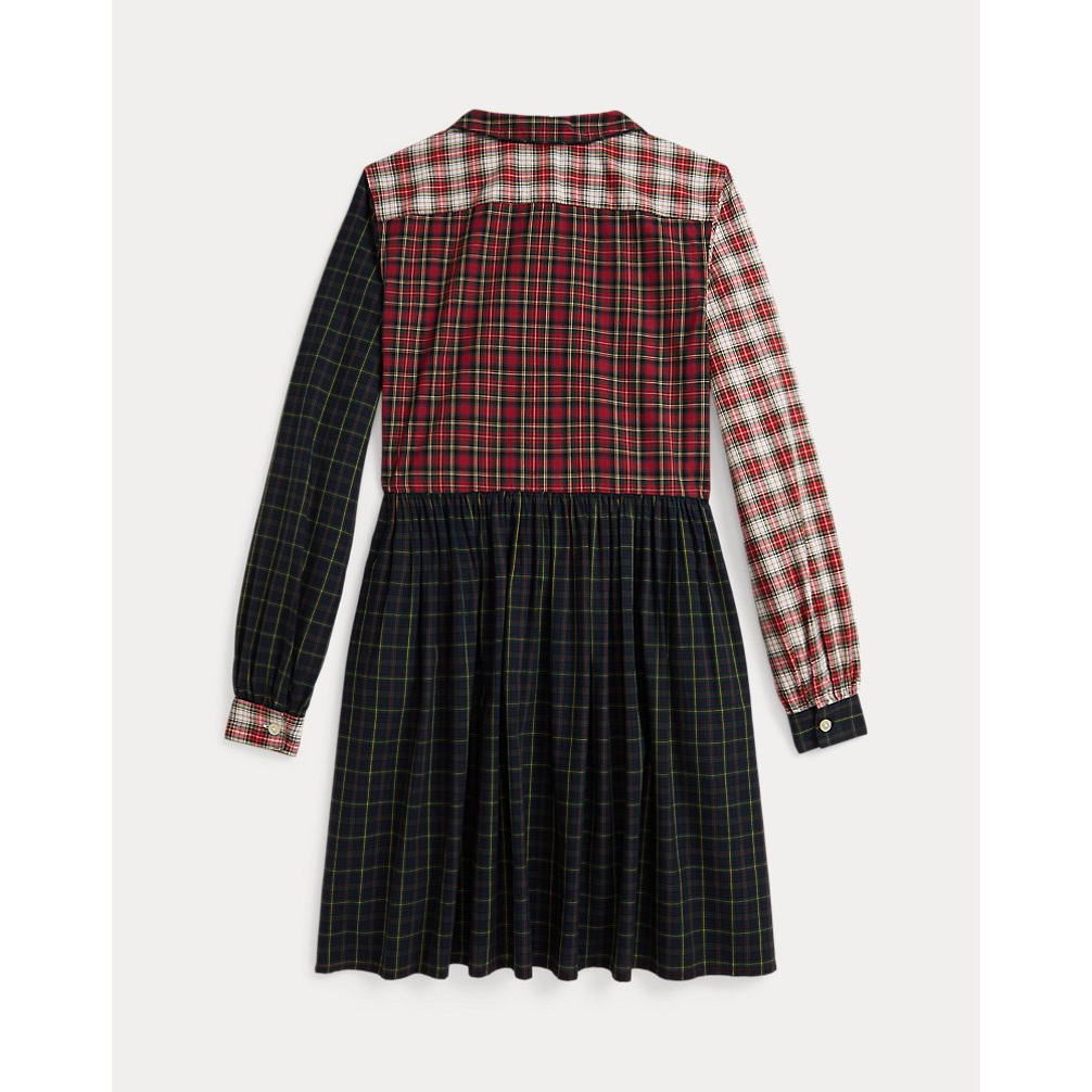 'Plaid Cotton Poplin Shirtdress' pour Filles