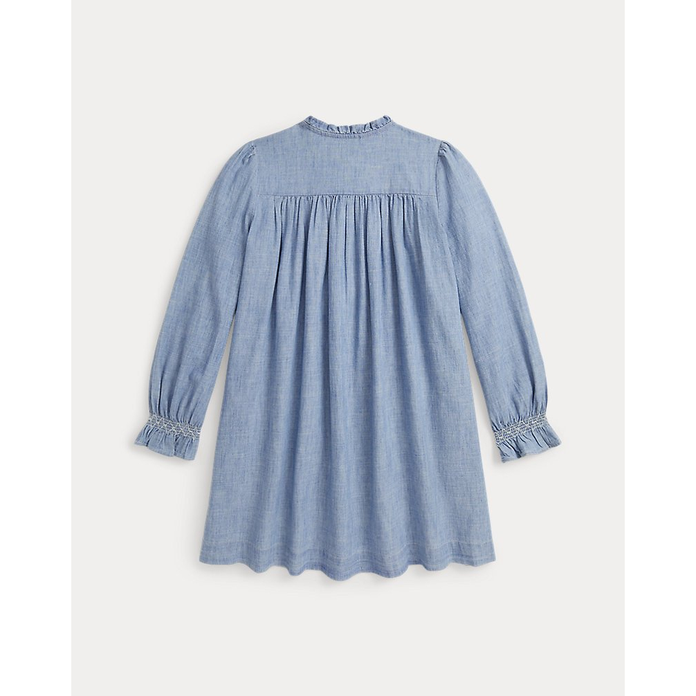 'Smocked Indigo Chambray Dress' pour Filles