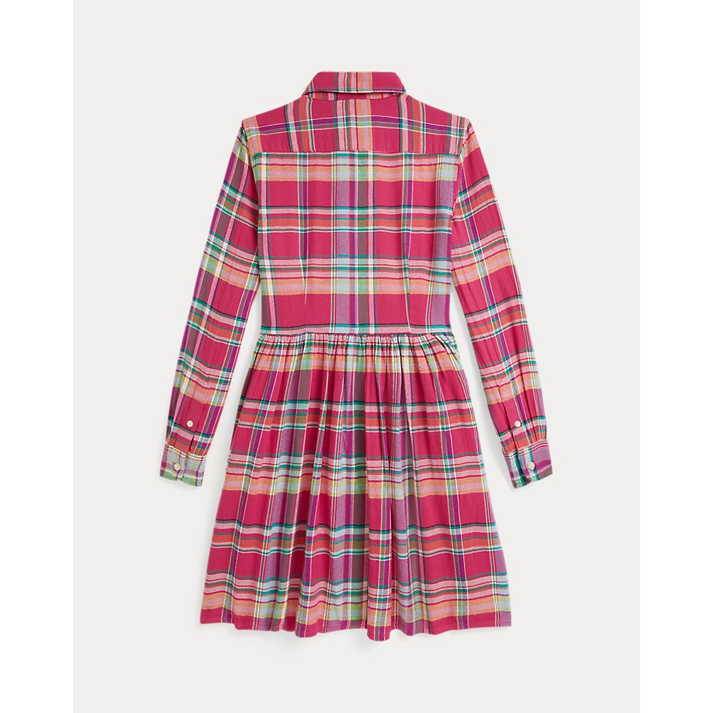'Plaid Cotton Madras Shirtdress' pour Filles