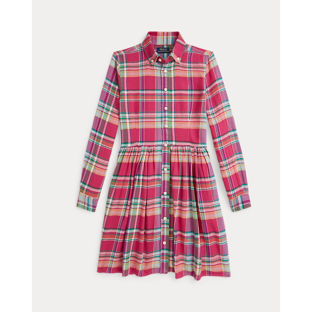 'Plaid Cotton Madras Shirtdress' pour Filles