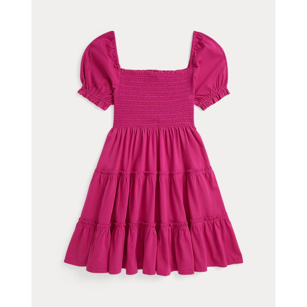 'Smocked Cotton Jersey Dress' pour Filles