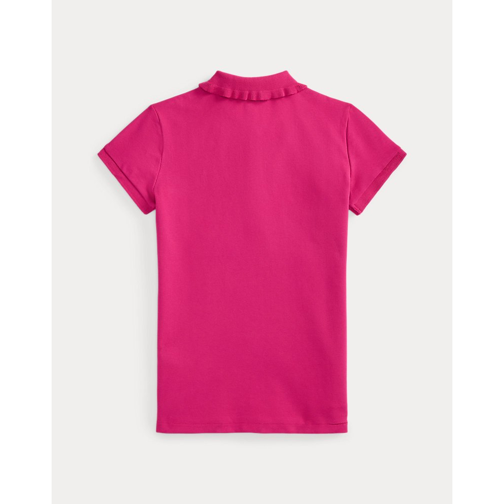 'Stretch Mesh Ruffled Polo Shirt' pour Filles