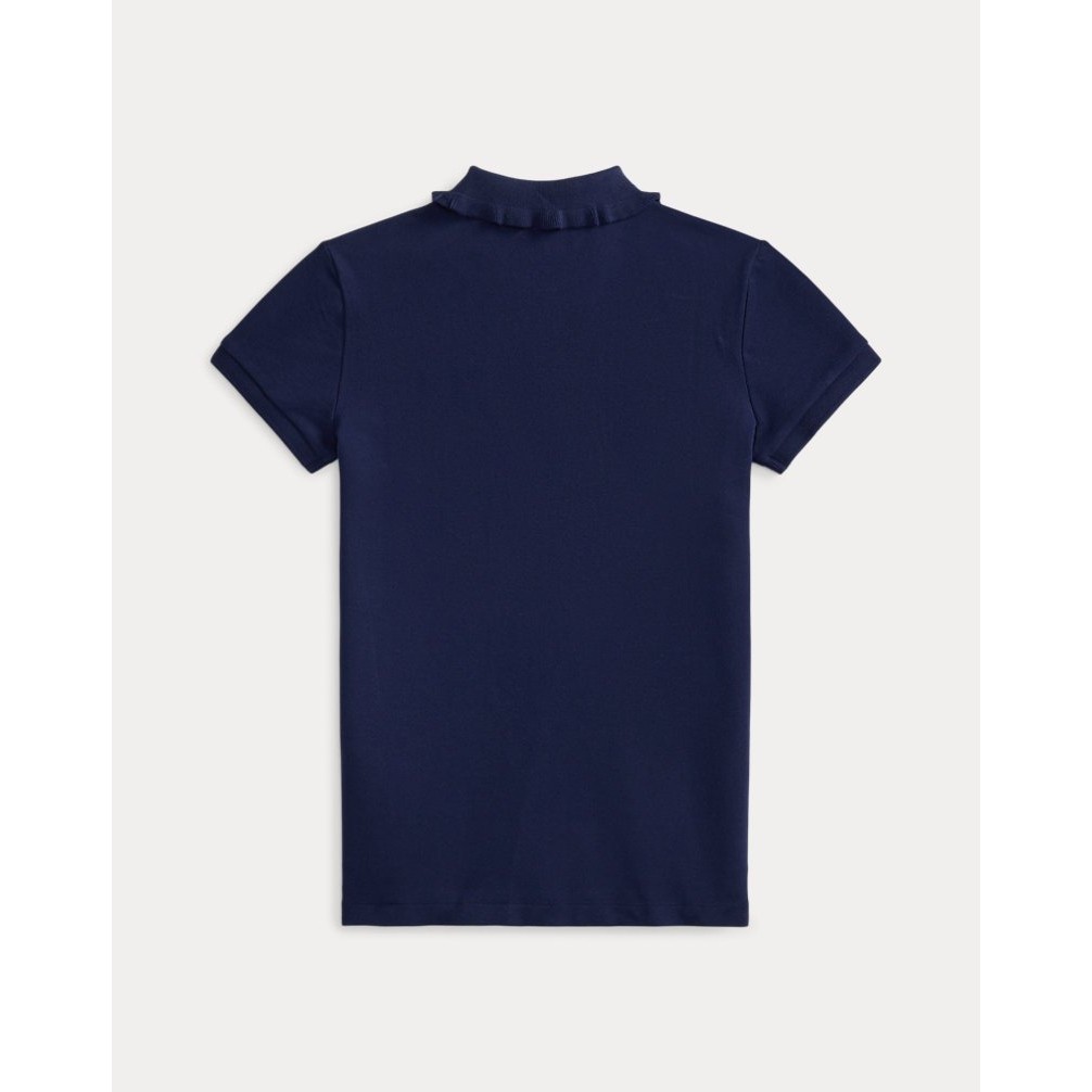 'Stretch Mesh Ruffled Polo Shirt' pour Filles