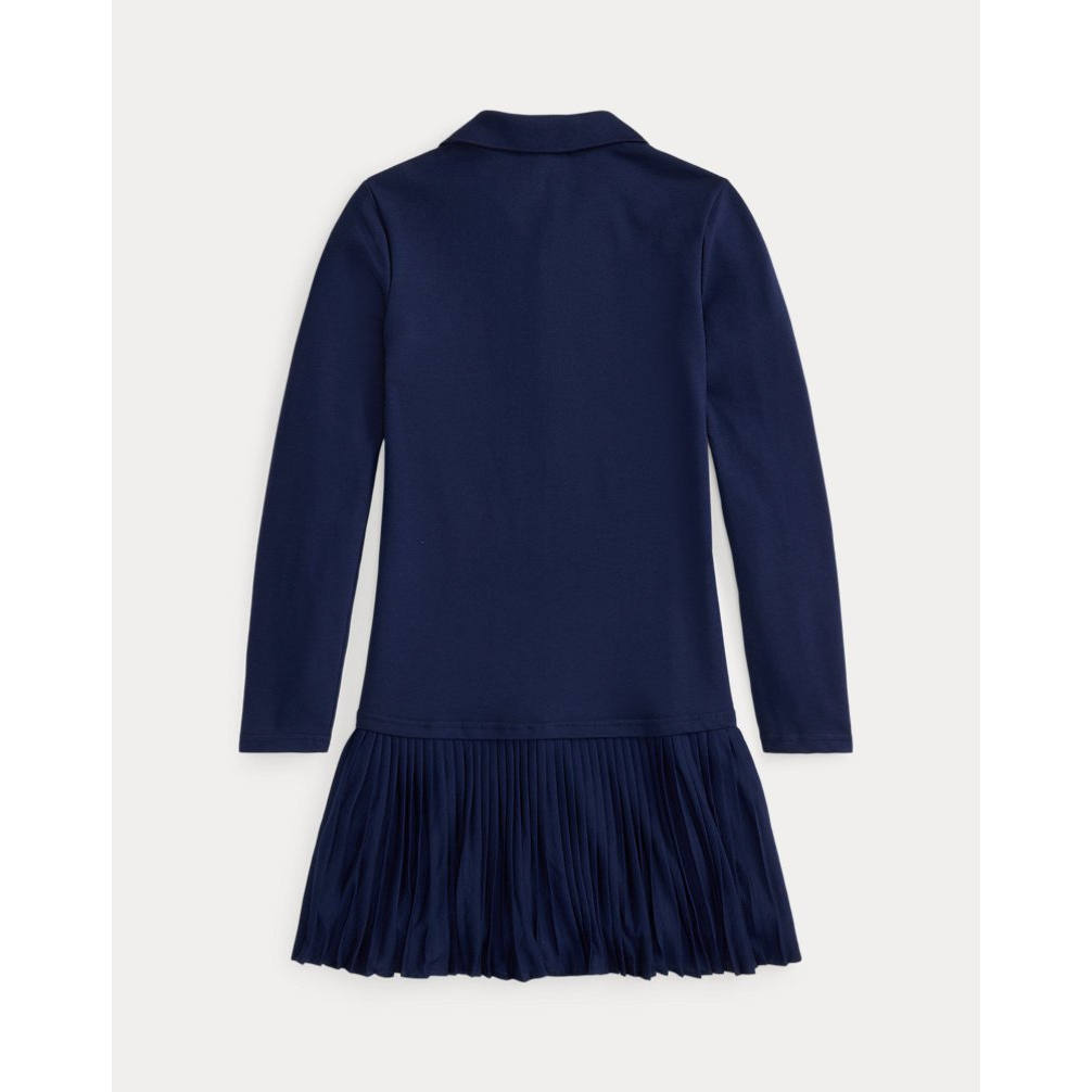 'Pleated Stretch Mesh Polo Dress' pour Filles