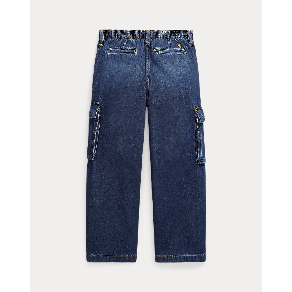 'Wide-Leg Indigo Cargo Jean' pour Filles