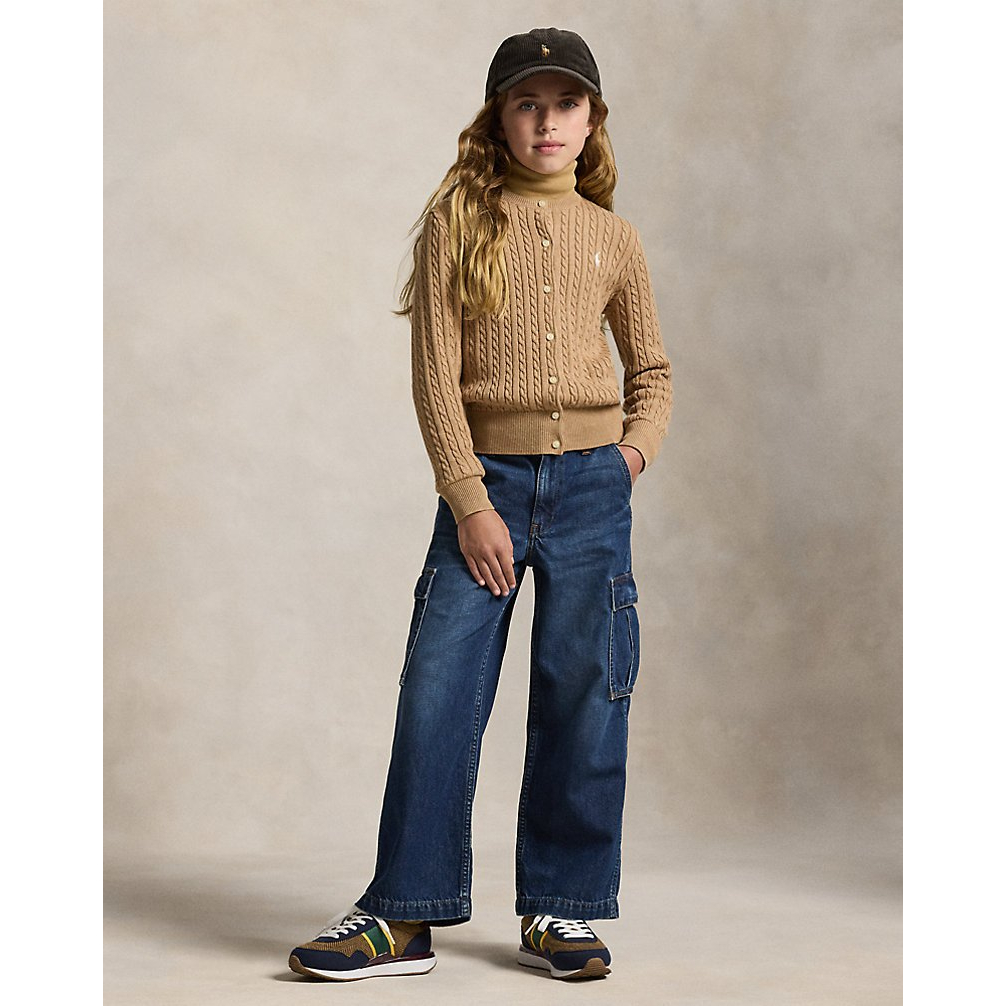 'Wide-Leg Indigo Cargo Jean' pour Filles