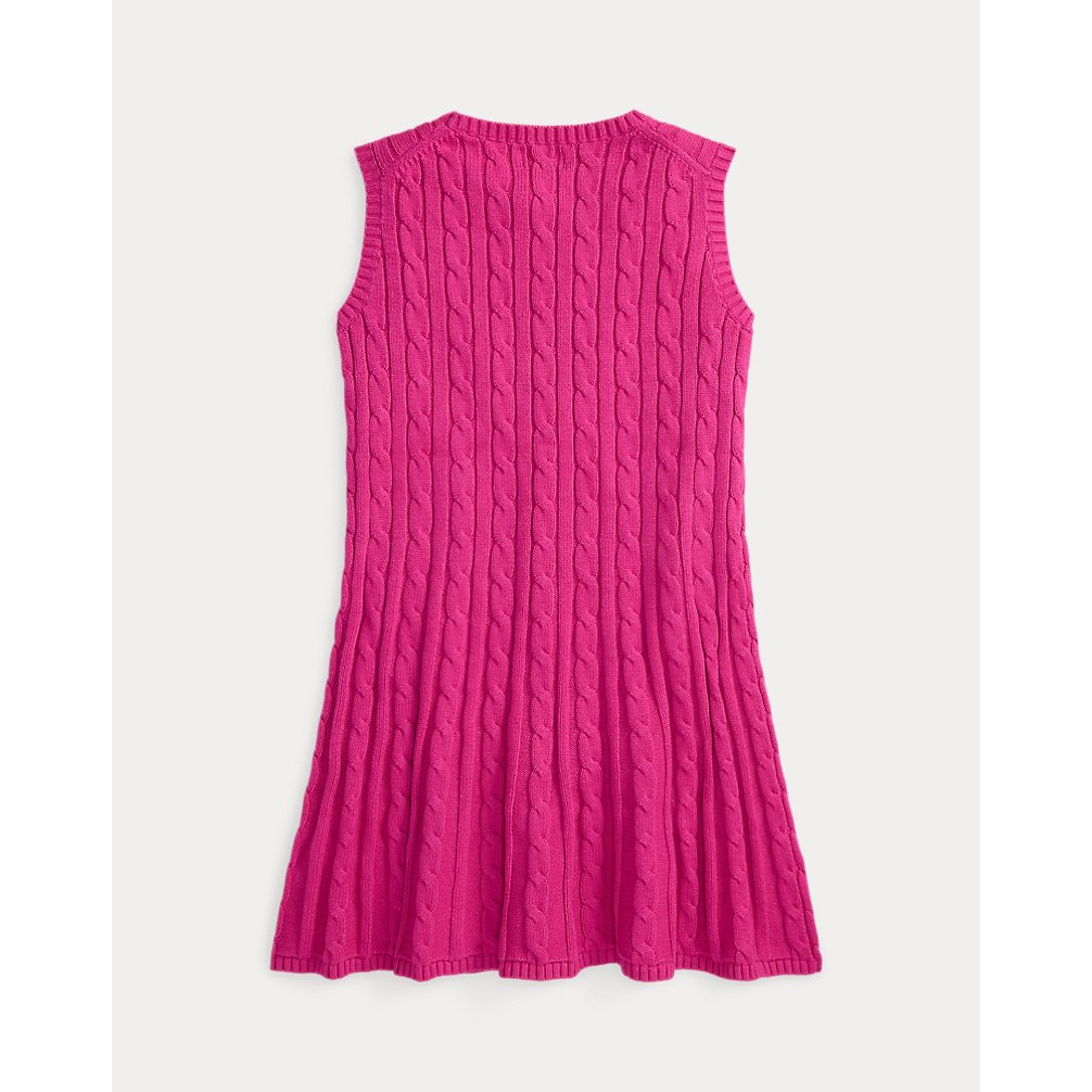 'Cable-Knit Cotton Sweater Dress' pour Filles