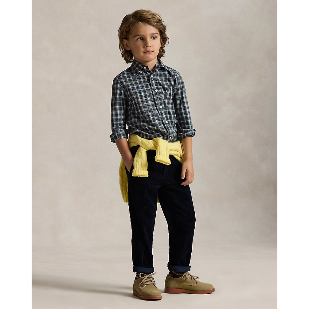 'Plaid Cotton Poplin Shirt' pour Garçons