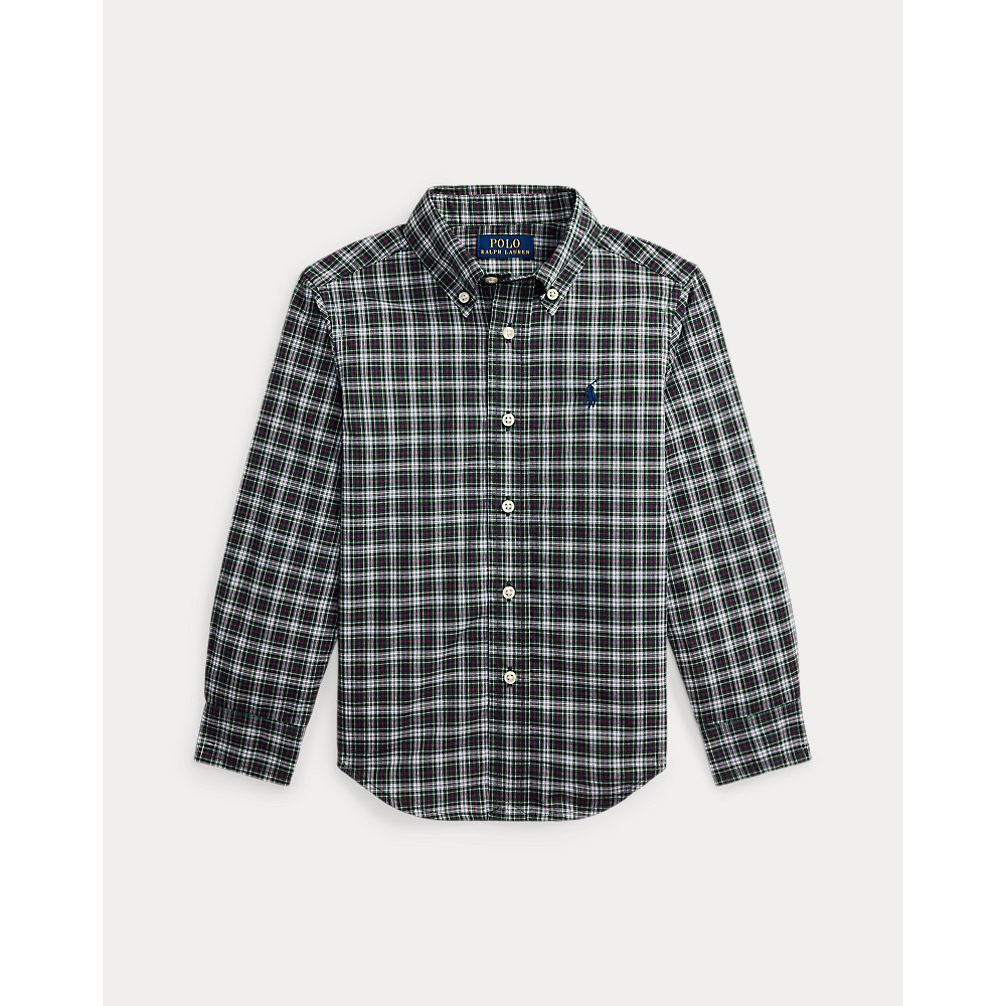 'Plaid Cotton Poplin Shirt' pour Garçons