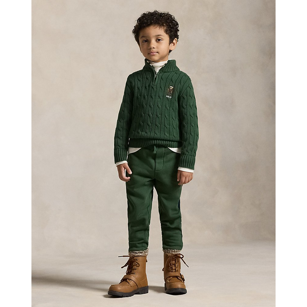 'Plaid-Trim Fleece Jogger Pant' pour Garçons