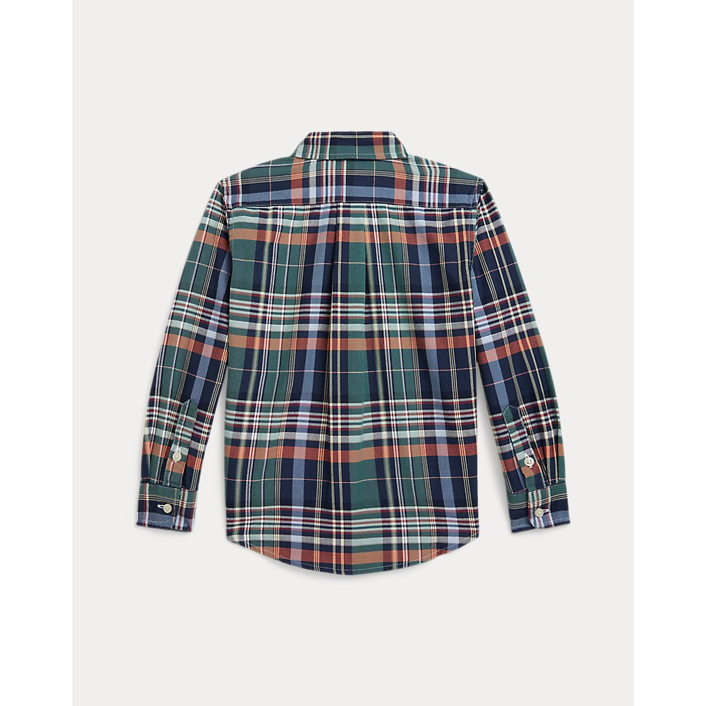 'Plaid Cotton Oxford Shirt' pour Garçons