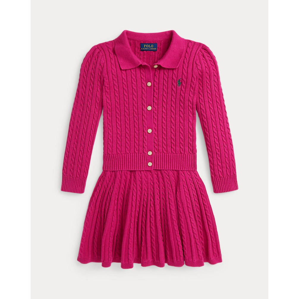 'Cotton Polo Cardigan & Skirt Set' pour Filles