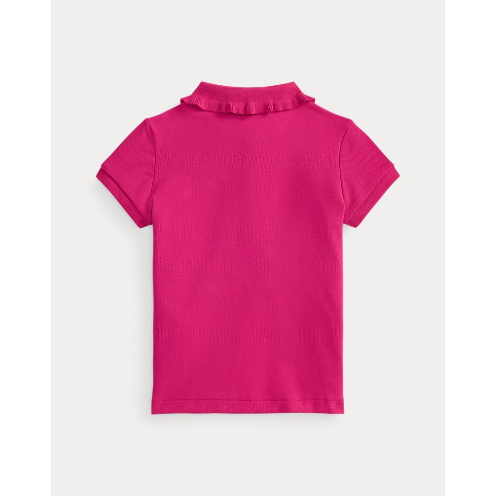 'Stretch Mesh Ruffled Polo Shirt' pour Filles