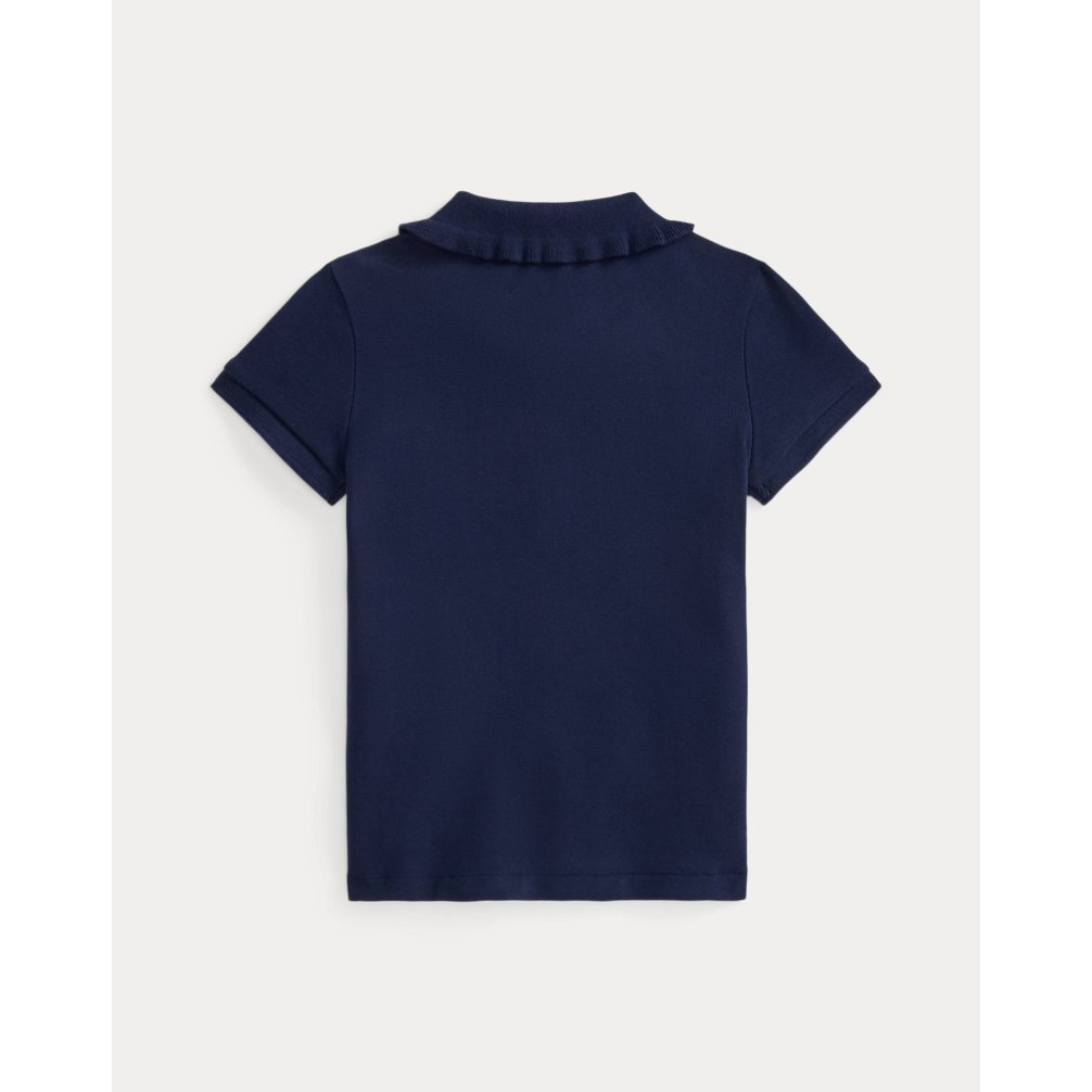 'Stretch Mesh Ruffled Polo Shirt' pour Filles