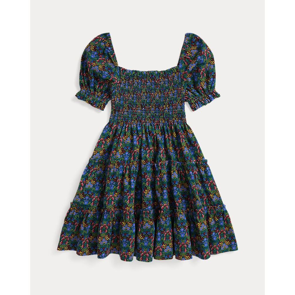 'Floral Smocked Cotton Jersey Dress' pour Filles