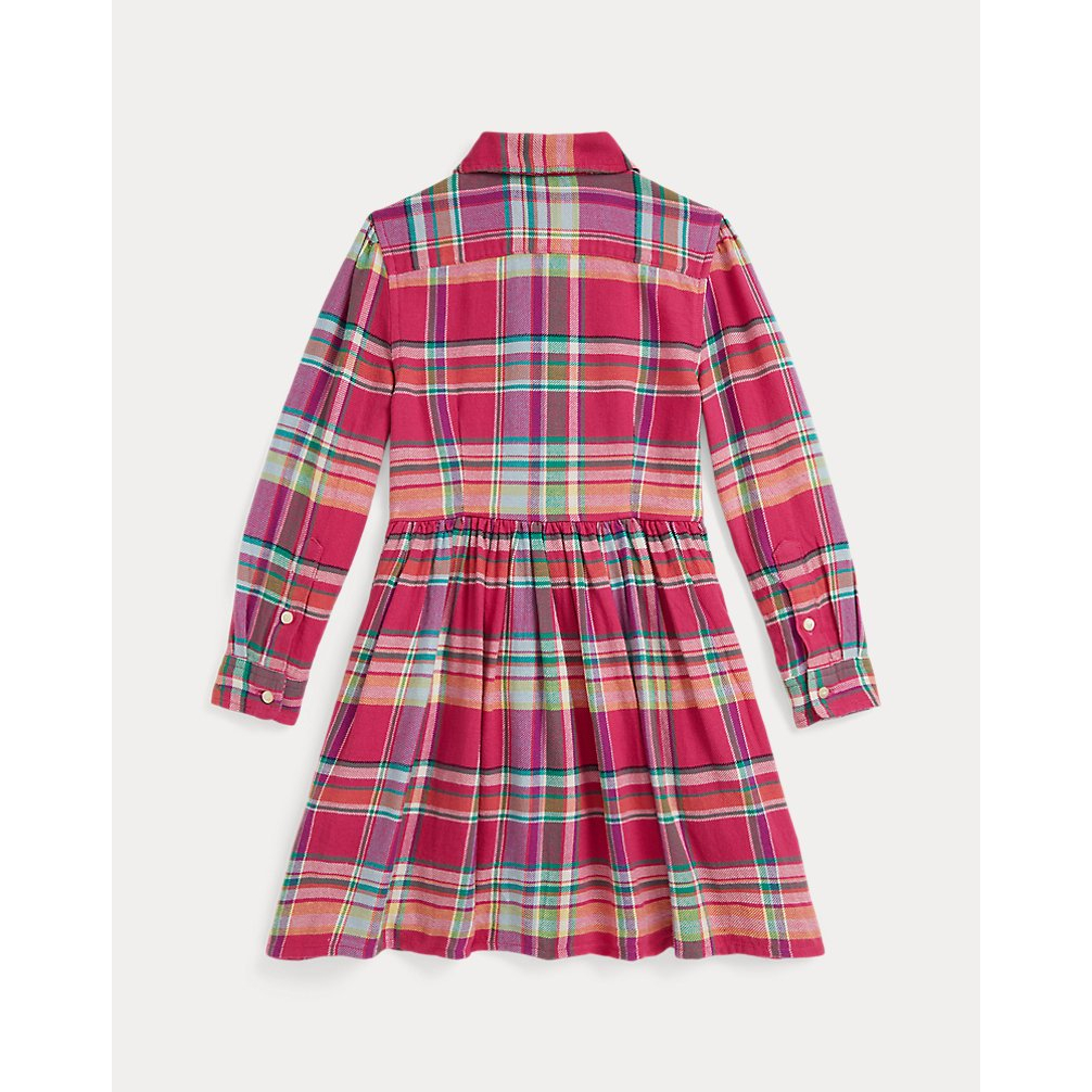 'Plaid Cotton Madras Shirtdress' pour Filles