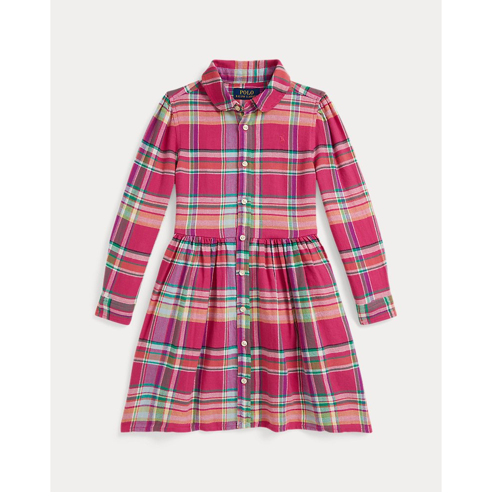 'Plaid Cotton Madras Shirtdress' pour Filles