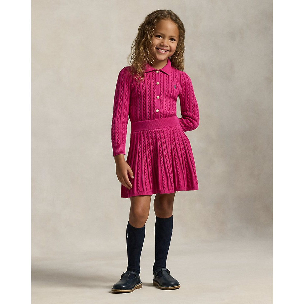 'Cotton Polo Cardigan & Skirt Set' pour Filles