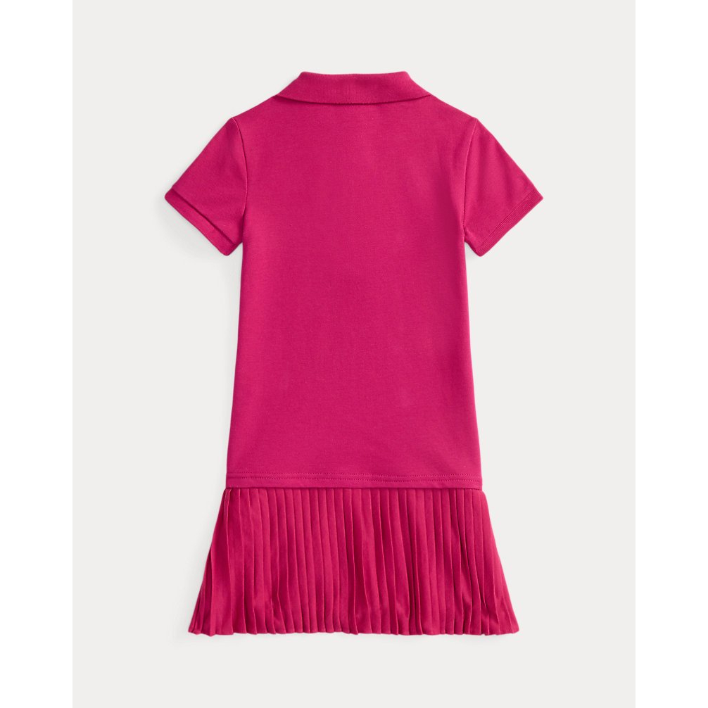 'Pleated Stretch Mesh Polo Dress' pour Filles