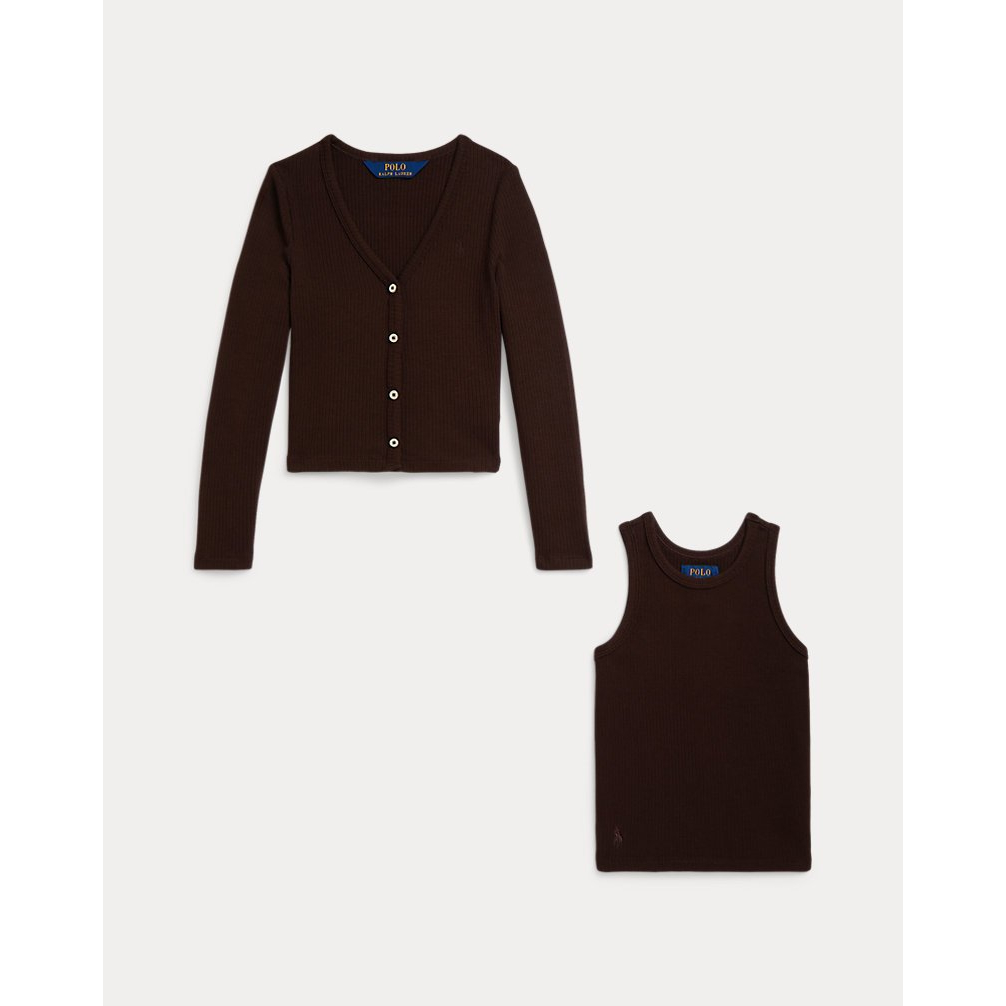'Ribbed Cardigan & Top Set' pour Filles