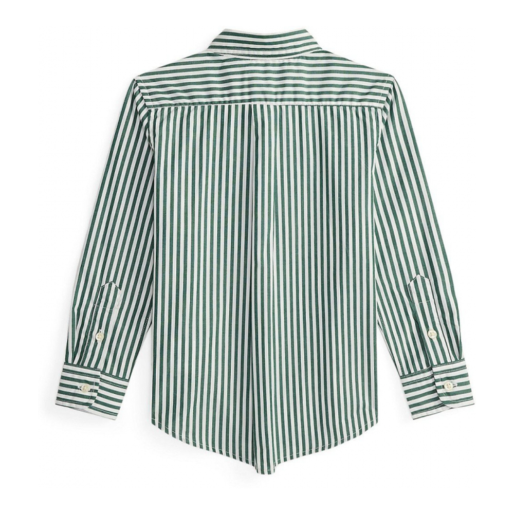 'Striped Cotton Poplin Shirt' pour Garçons