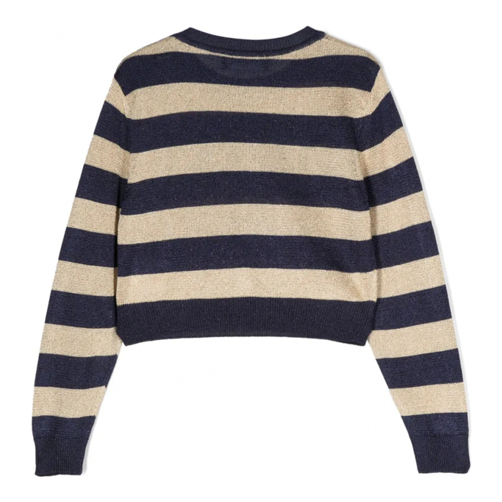 Pull 'Logo-Embroidered Striped' pour Filles