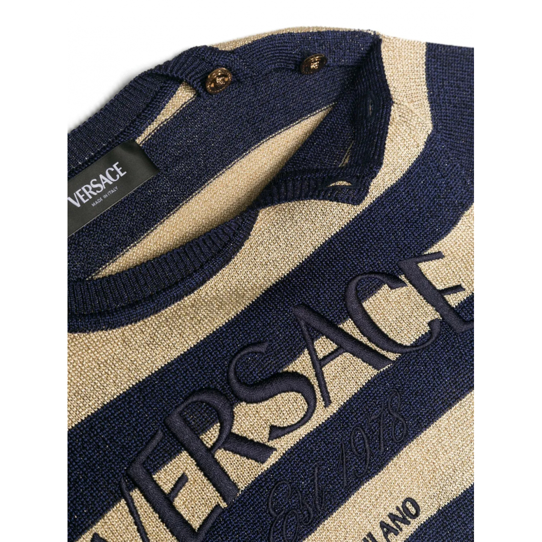 Pull 'Logo-Embroidered Striped' pour Filles