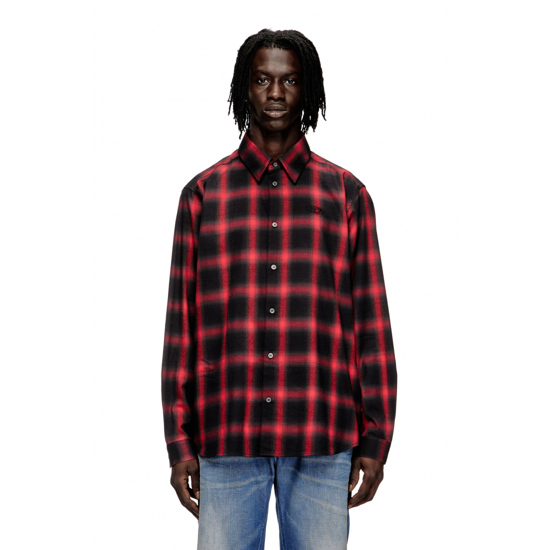 Chemise 'Check-Pattern Logo-Embroidered' pour Hommes