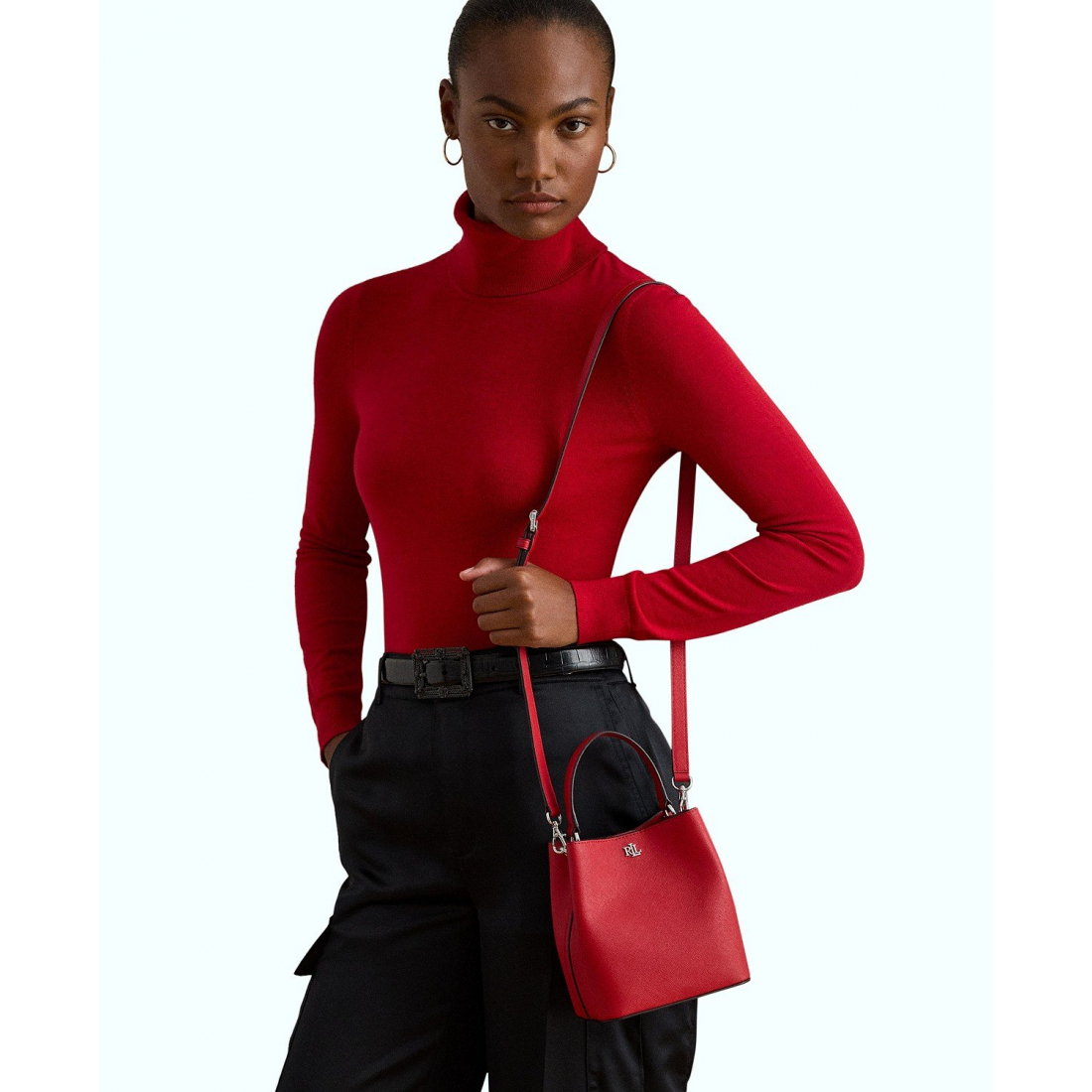 'Crosshatch Leather Small Reese Bucket Bag' pour Femmes