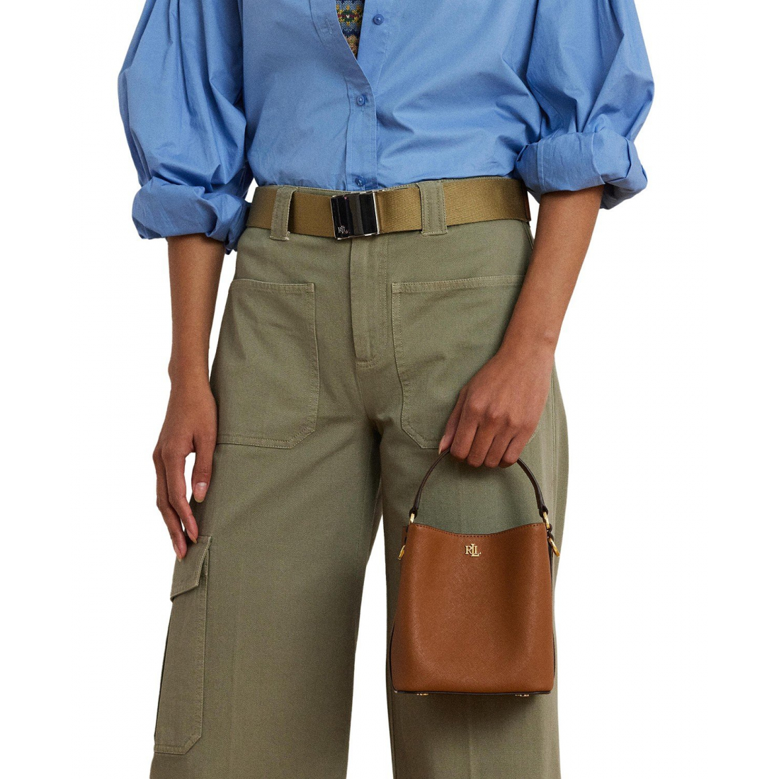 'Crosshatch Leather Small Reese Bucket Bag' pour Femmes