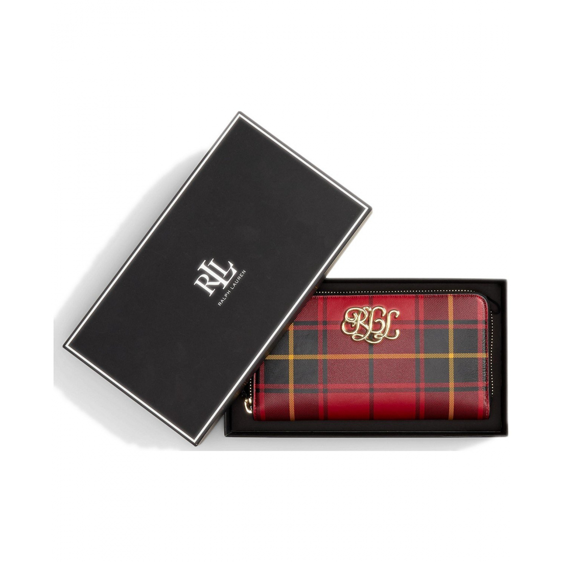 Women's 'Boxed Festive Plaid Print Zipper Wallet'
