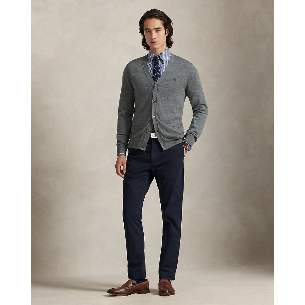 'Slim Fit Washable Wool V-Neck Cardigan' pour Hommes