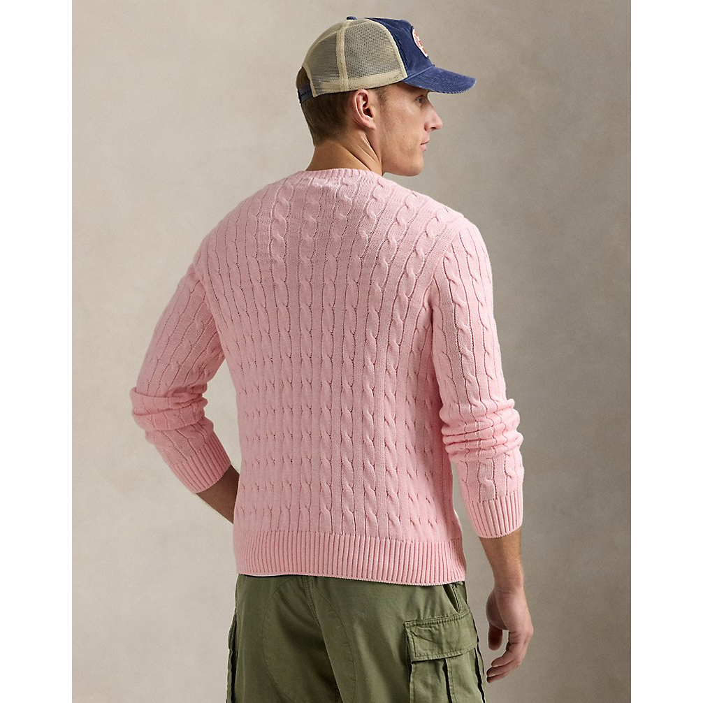 'Cable-Knit Cotton Crewneck Sweater' pour Hommes