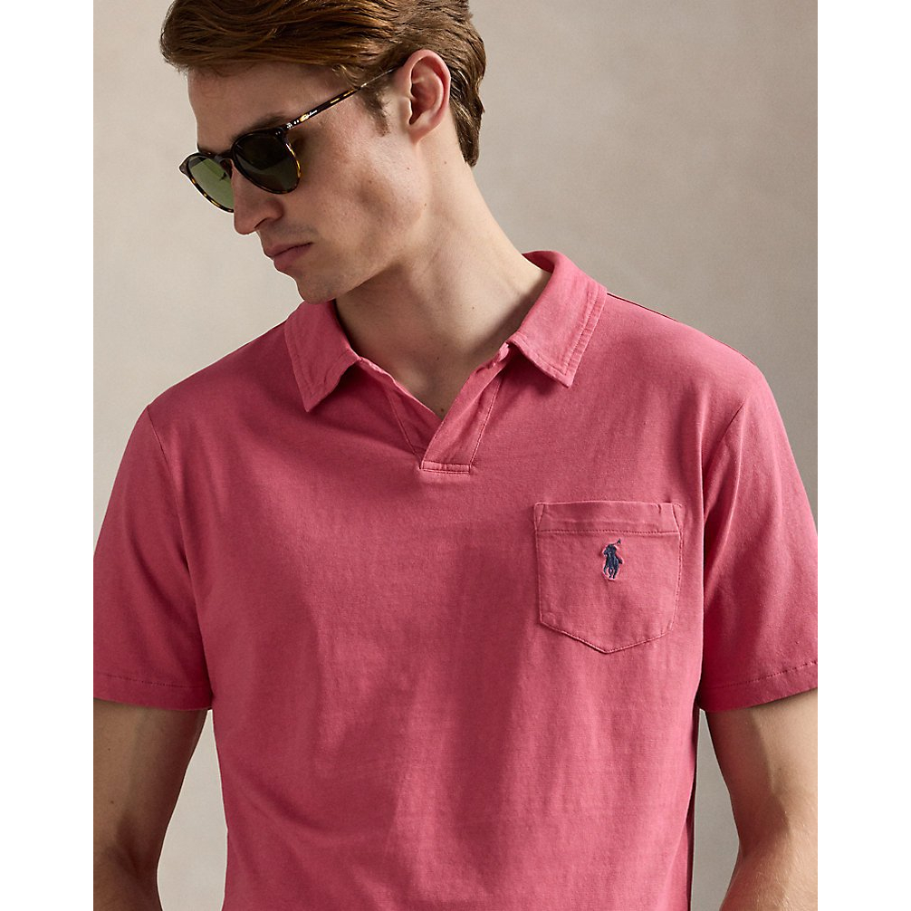 'Standard Fit Cotton-Linen Polo Shirt' pour Hommes