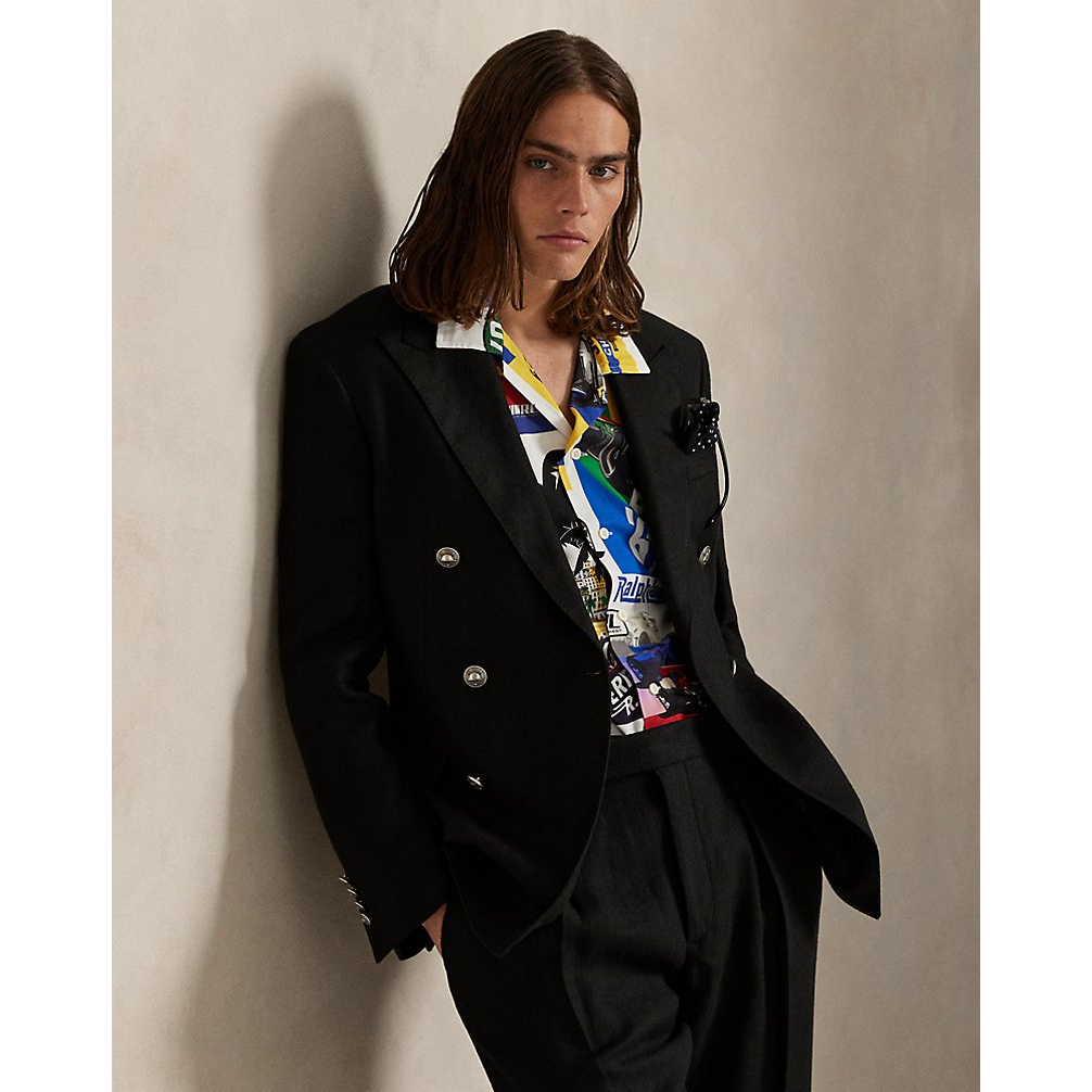 'Classic Fit Racing-Print Camp Shirt' pour Hommes